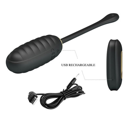 PRETTY LOVE - DOREEN LUXURY RECHARGEABLE VIBRATING EGG BLACK REMOTE CONTROL - Kink&Play