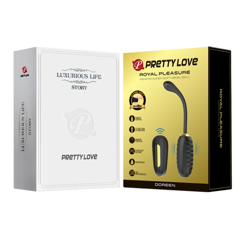 PRETTY LOVE - DOREEN LUXURY RECHARGEABLE VIBRATING EGG BLACK REMOTE CONTROL - Kink&Play
