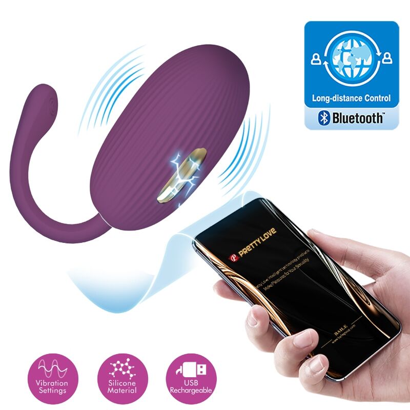 PRETTY LOVE - DOREEN PURPLE RECHARGEABLE VIBRATING EGG - Kink&Play