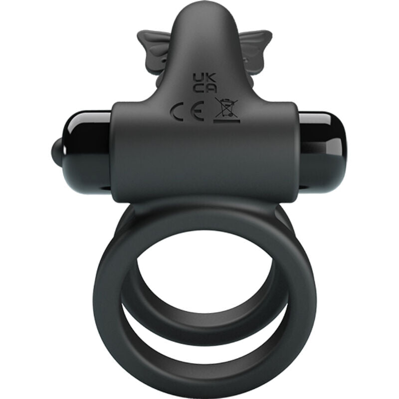 PRETTY LOVE - DOUBLE VIBRATING RING WITH BLACK STIMULATOR - Kink&Play