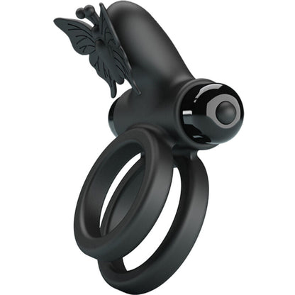 PRETTY LOVE - DOUBLE VIBRATING RING WITH BLACK STIMULATOR - Kink&Play
