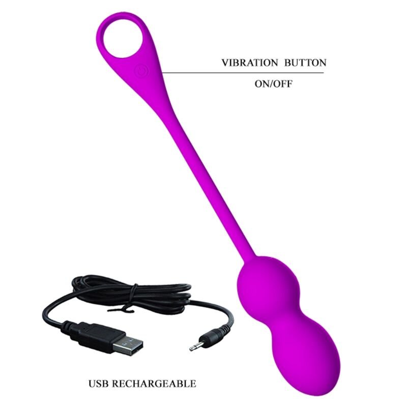 PRETTY LOVE - ELVIRA RECHARGEABLE VIBRATING BALLS PURPLE - Kink&Play