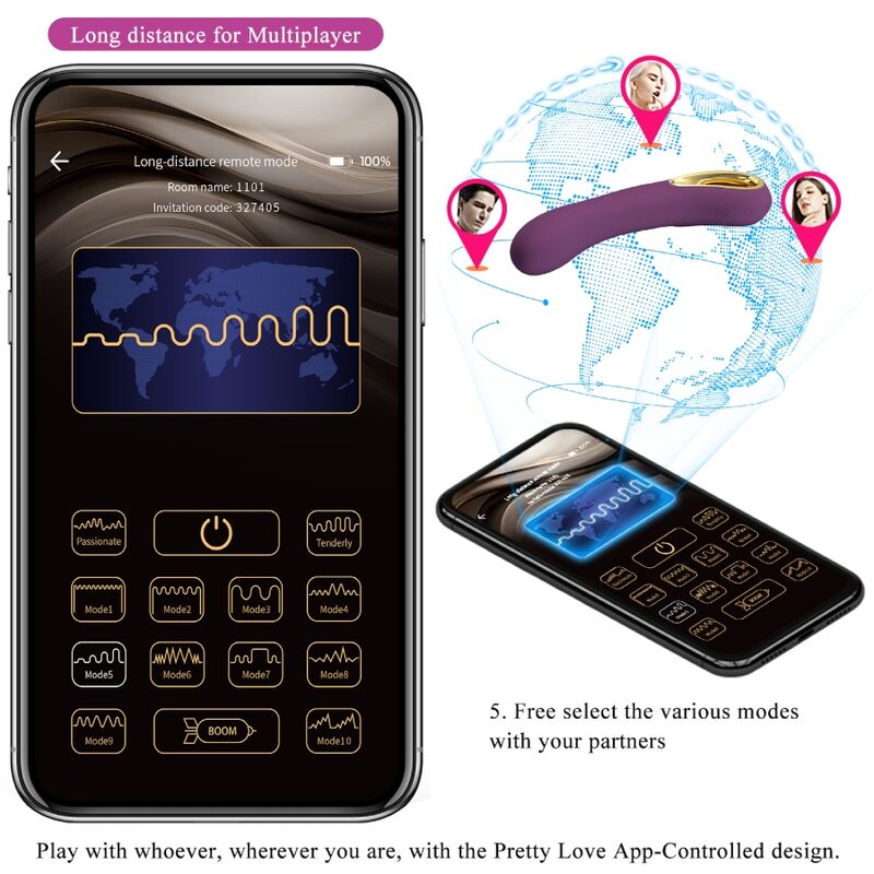 PRETTY LOVE - ETHAN RECHARGEABLE VIBRATOR LILA - Kink&Play