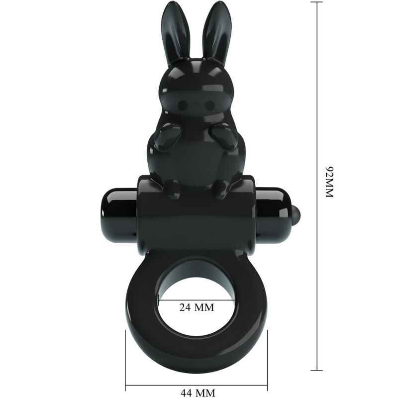 PRETTY LOVE - EXCITING RING RABBIT VIBRATOR RING 10 VIBRATIONS BLACK - Kink&Play