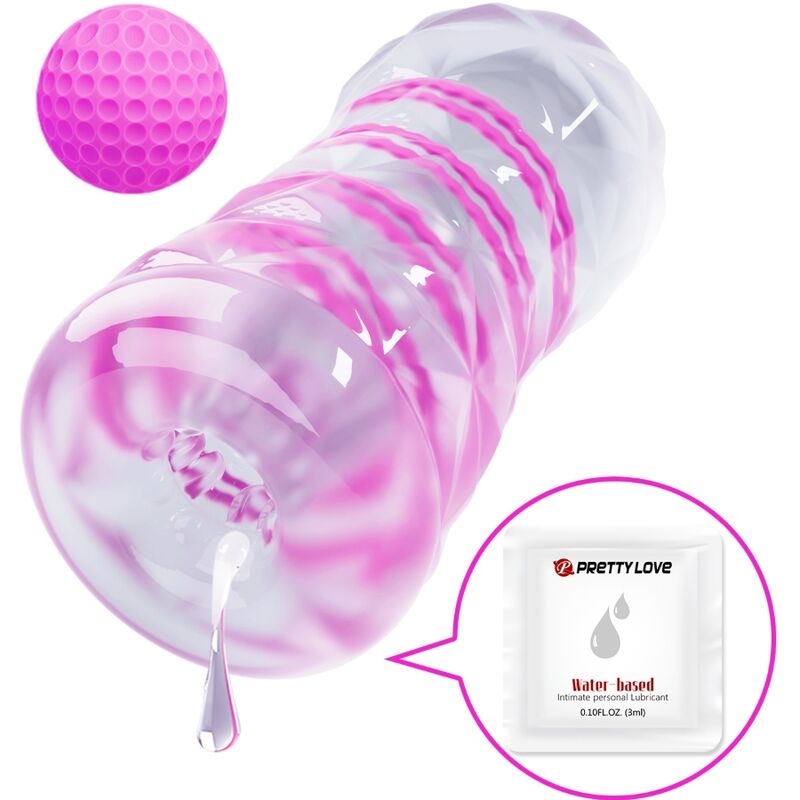 PRETTY LOVE - FANTASY MALE MASTURBATOR WITH INTERNAL SPIRAL AND TRANSPARENT BALLS - Kink&Play