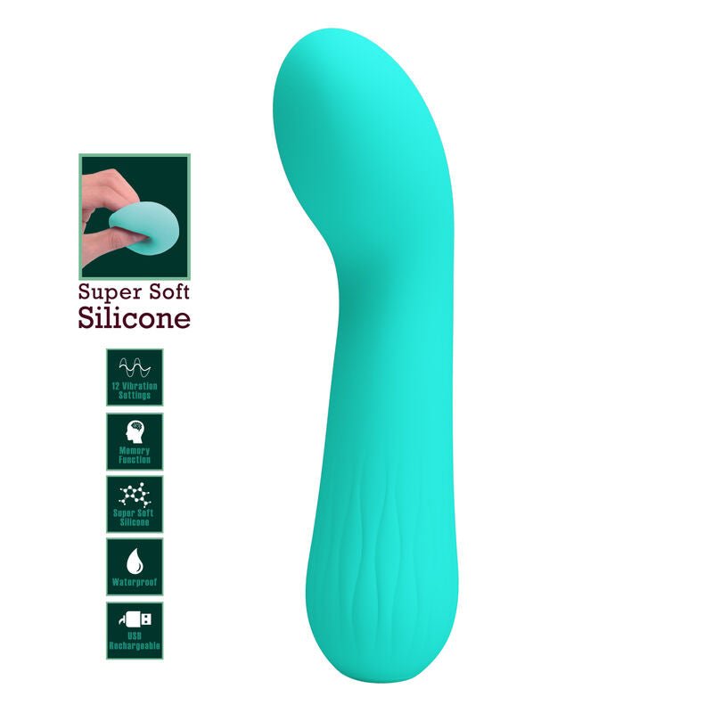 PRETTY LOVE - FAUN RECHARGEABLE VIBRATOR AQUA GREEN - Kink&Play