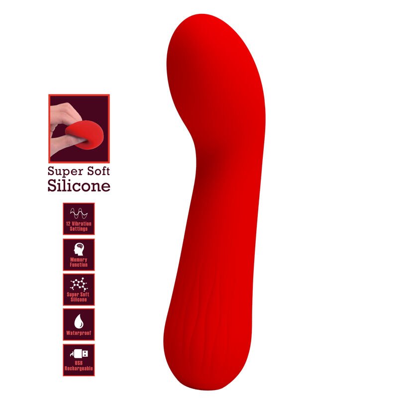 PRETTY LOVE - FAUN RECHARGEABLE VIBRATOR RED - Kink&Play