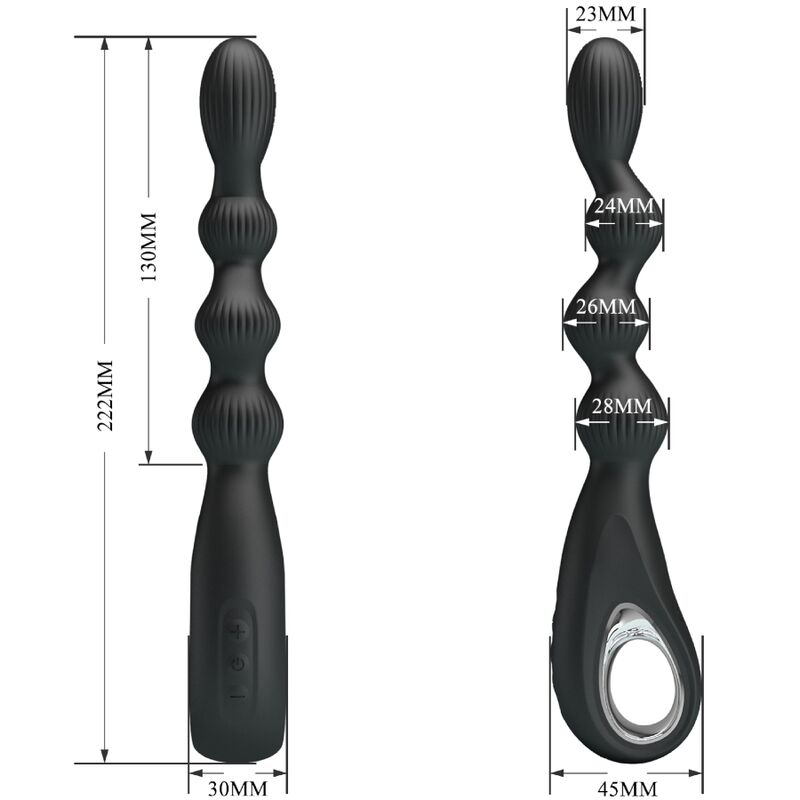 PRETTY LOVE - FEDERER ANAL VIBRATOR 12 VIBRATIONS BLACK - Kink&Play