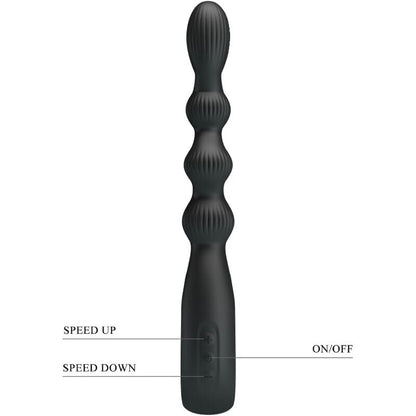 PRETTY LOVE - FEDERER ANAL VIBRATOR 12 VIBRATIONS BLACK - Kink&Play