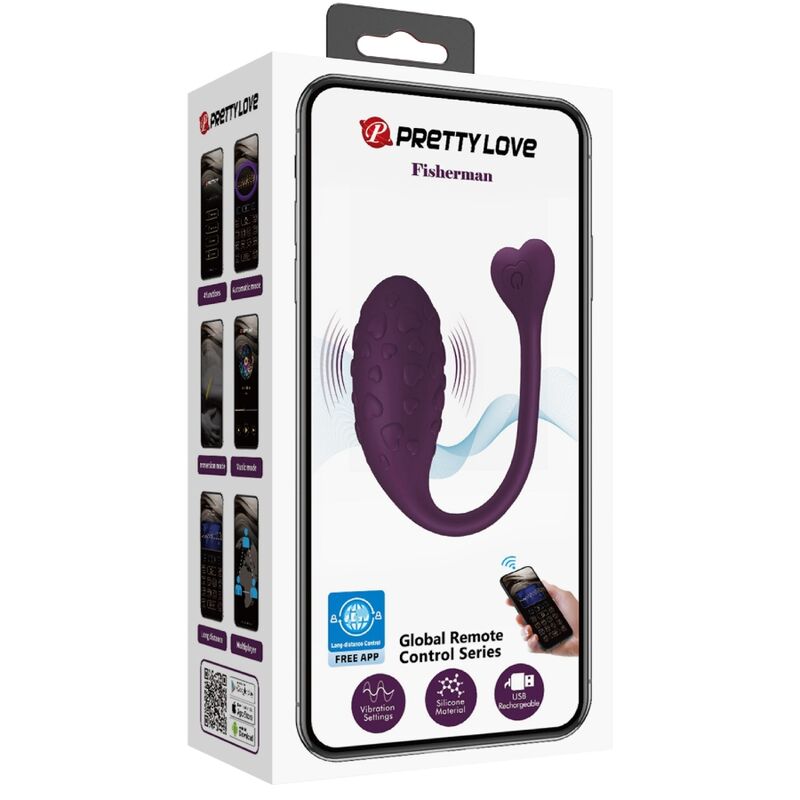 PRETTY LOVE - FISHERMAN APP CONTROLLED VIBRATING EGG LILA - Kink&Play