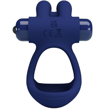 PRETTY LOVE - FRANCISCO DOUBLE VIBRATING RING RABBIT BLUE - Kink&Play