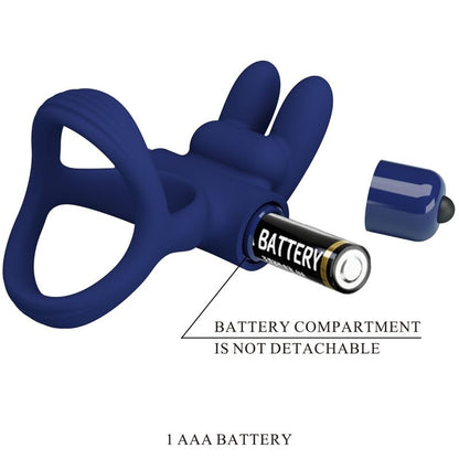 PRETTY LOVE - FRANCISCO DOUBLE VIBRATING RING RABBIT BLUE - Kink&Play