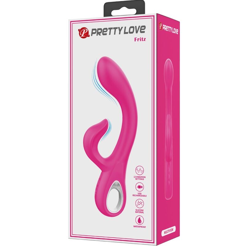 PRETTY LOVE - FRITZ RABBIT VIBRATOR 12 VIBRATIONS PINK - Kink&Play
