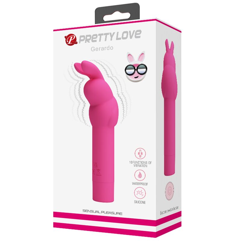 PRETTY LOVE - GERARDO FUSCHIA RABBIT SILICONE VIBRATOR - Kink&Play