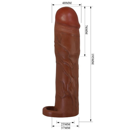 PRETTY LOVE - GERD PENIS SLEEVE WITH 7.6 CM EXTENSION MULATTO - Kink&Play