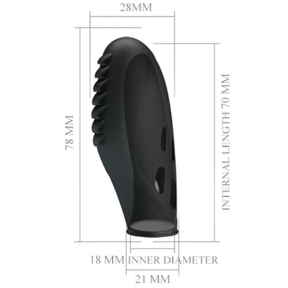 PRETTY LOVE - GILO SILICONE FINGER VIBRATOR BLACK - Kink&Play