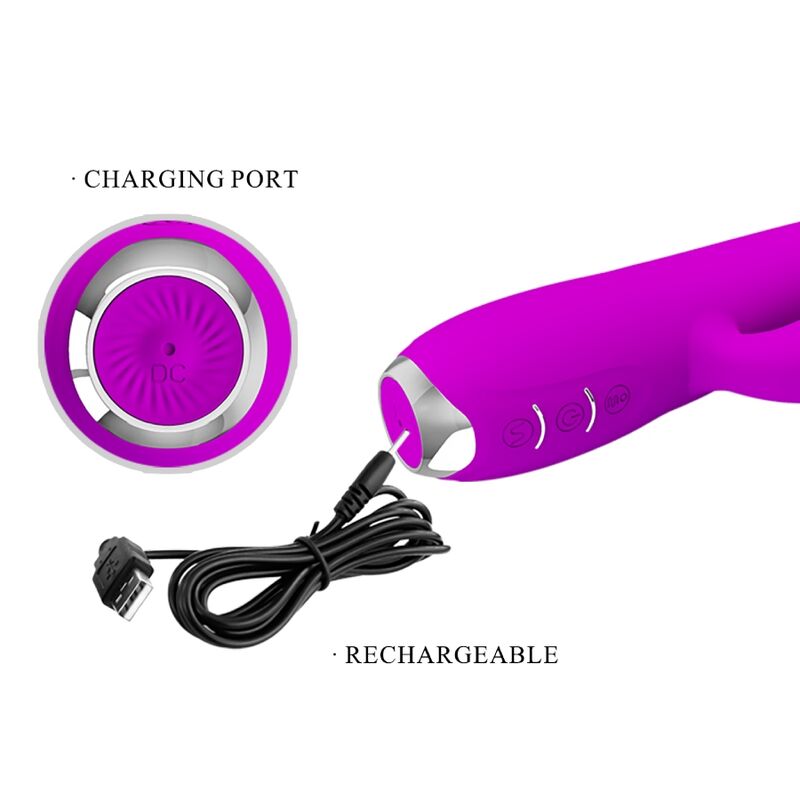 PRETTY LOVE - GLORIA RECHARGEABLE RABBIT VIBRATOR - WATERPROOF PURPLE - Kink&Play