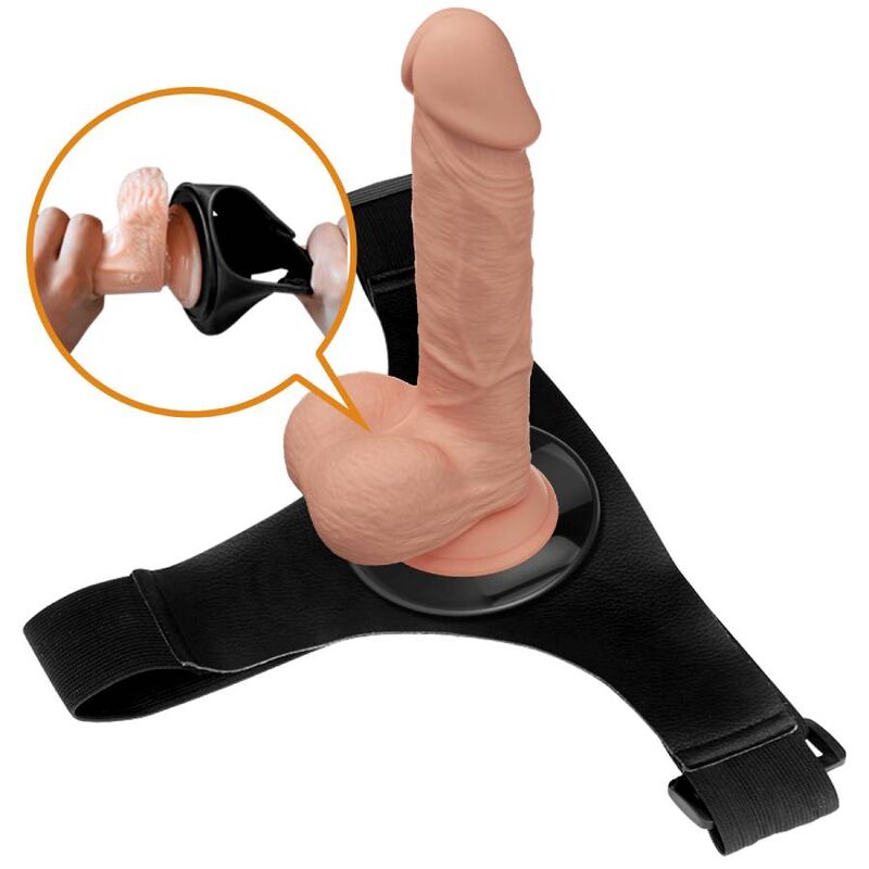 PRETTY LOVE - HARNESS BRIEFS UNIVERSAL HARNESS WITH DILDO JERRY 21.8 CM NATURAL - Kink&Play