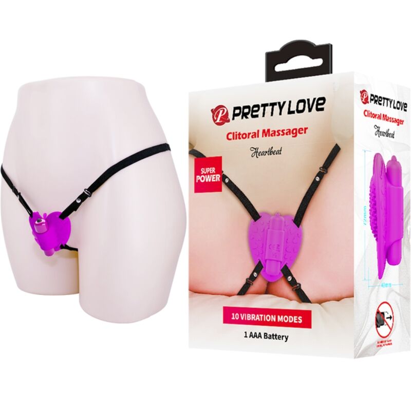 PRETTY LOVE - HEARTBEAT CLITORIS MASSAGER 10 VIBRATION MODES PURPLE - Kink&Play