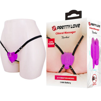PRETTY LOVE - HEARTBEAT CLITORIS MASSAGER 10 VIBRATION MODES PURPLE - Kink&Play
