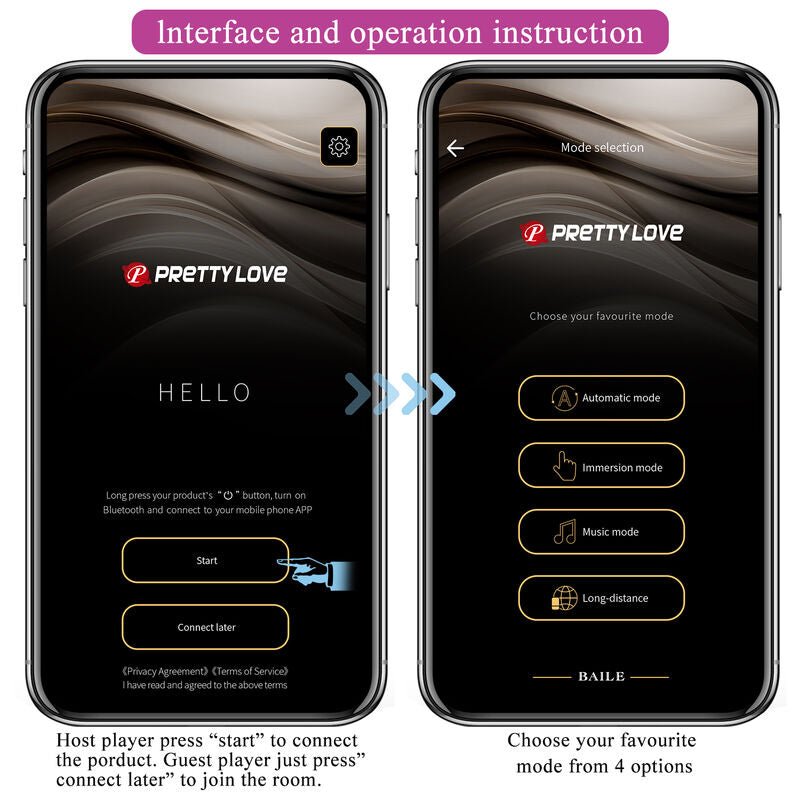 PRETTY LOVE - HECTOR ELECTROSHOCK VIBRATOR BY APP CONTROL PURPLE - Kink&Play