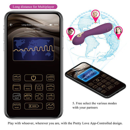 PRETTY LOVE - HECTOR ELECTROSHOCK VIBRATOR BY APP CONTROL PURPLE - Kink&Play