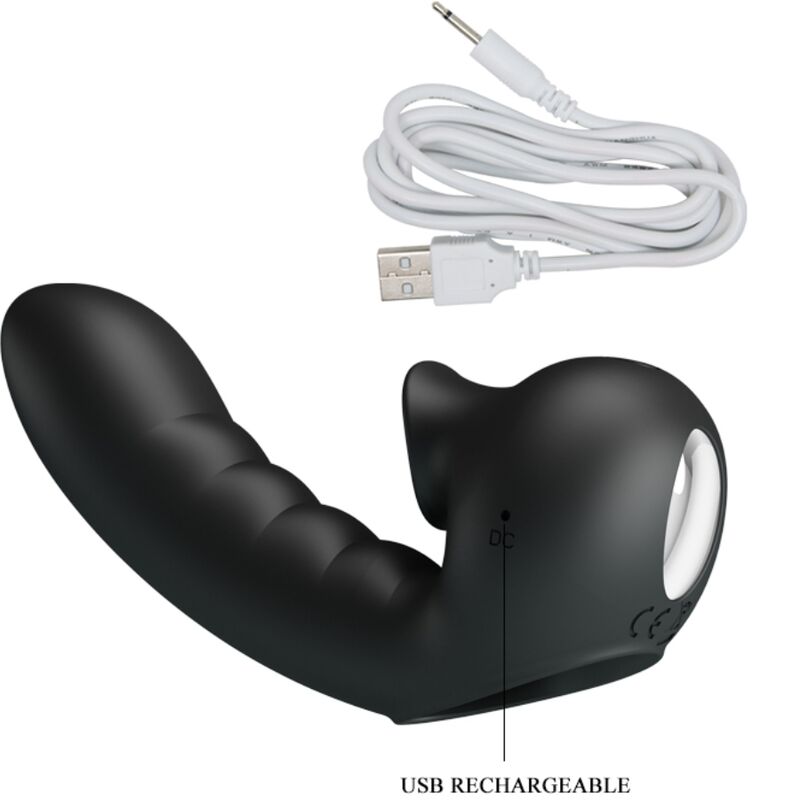 PRETTY LOVE - HOBGOBLIN VIBRATING FINGER CASE 12 VIBRATIONS + CLITORIS STIMULATOR BLACK - Kink&Play
