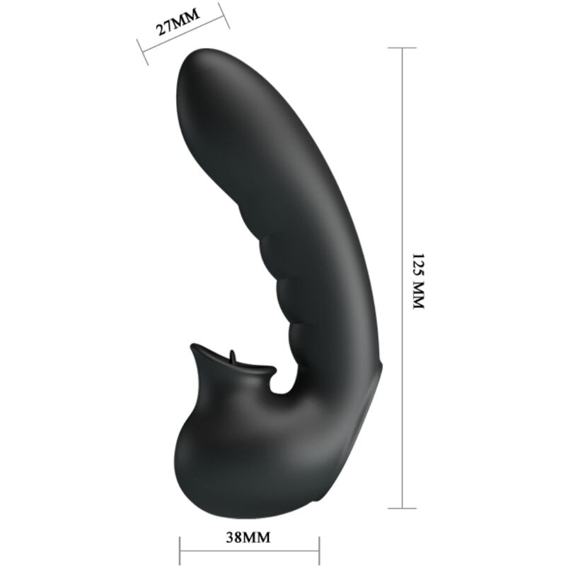 PRETTY LOVE - HOBGOBLIN VIBRATING FINGER CASE 12 VIBRATIONS + CLITORIS STIMULATOR BLACK - Kink&Play