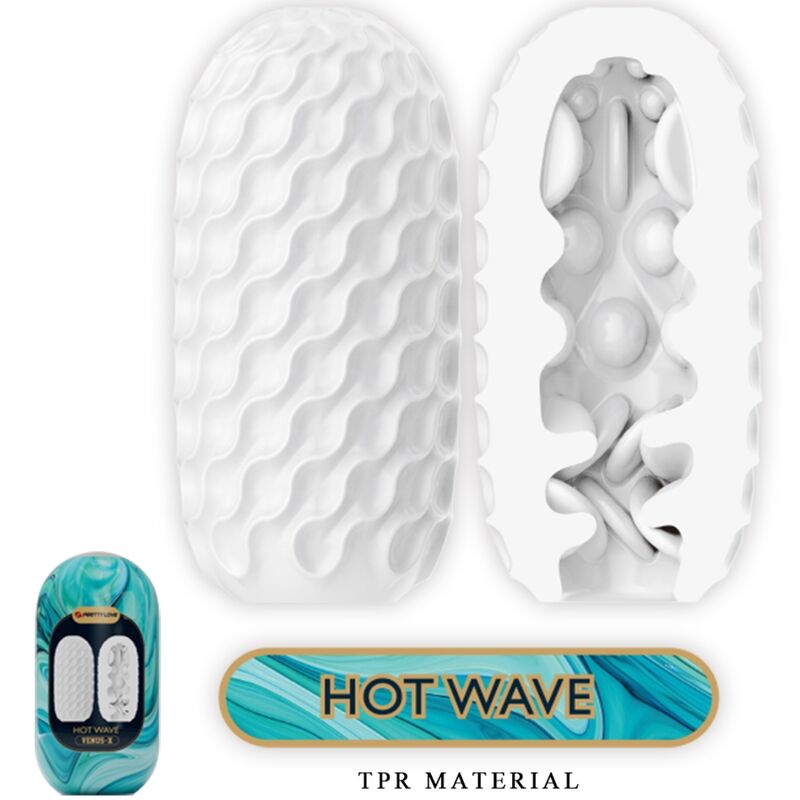 PRETTY LOVE - HOT WAVE SILICONE MALE MASTURBATOR WHITE - Kink&Play