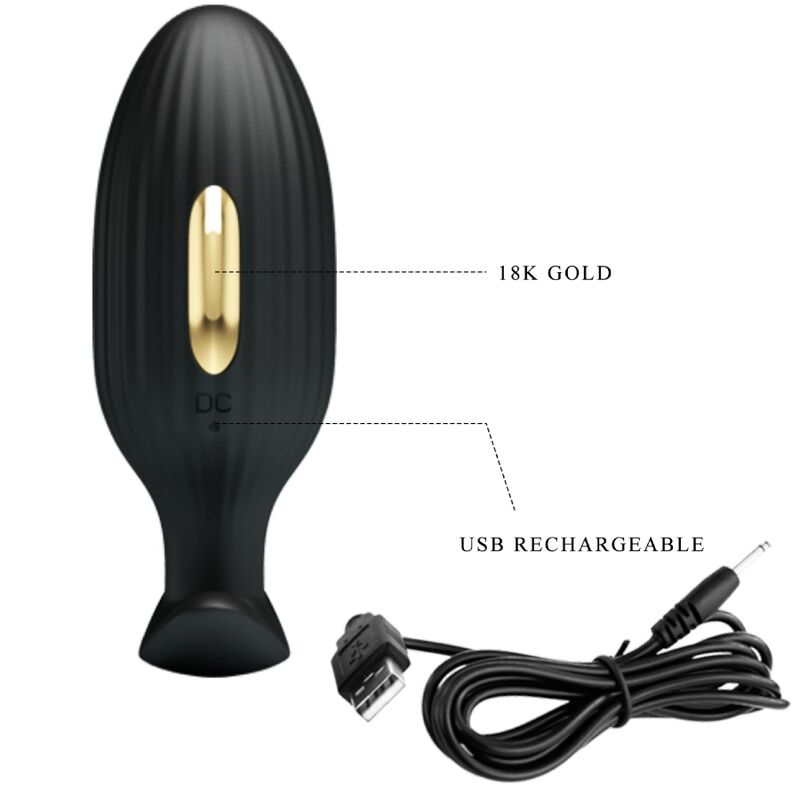 PRETTY LOVE - JEFFERSON APP CONTROLLED ANAL PLUG BLACK - Kink&Play