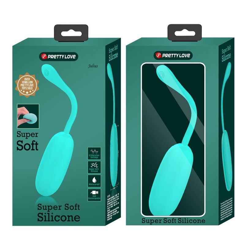 PRETTY LOVE - JULIUS WATERPROOF - RECHARGEABLE VIBRATING EGG AQUA GREEN - Kink&Play