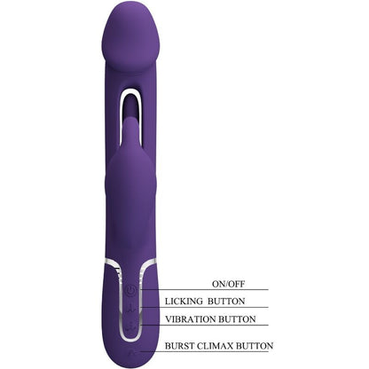 PRETTY LOVE - KAMPAS RABBIT 3 IN 1 MULTIFUNCTION VIBRATOR WITH TONGUE VIOLET - Kink&Play