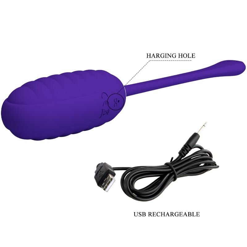 PRETTY LOVE - KIRK RECHARGEABLE VIBRATING EGG PURPLE - Kink&Play
