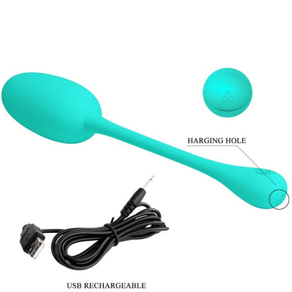 PRETTY LOVE - KNUCKER WATER GREEN RECHARGEABLE VIBRATING EGG - Kink&Play