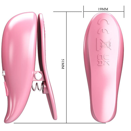 PRETTY LOVE - LEAF VIBRATING NIPPLE CLAMPS PINK - Kink&Play