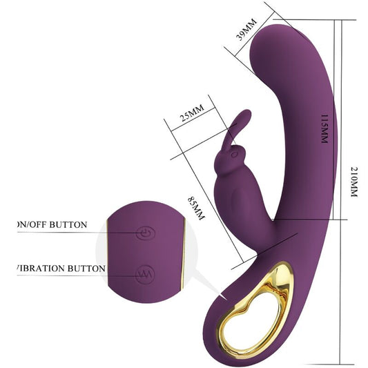 PRETTY LOVE - LIAM RABBIT VIBRATOR & G SPOT STIMULATOR PURPLE - Kink&Play