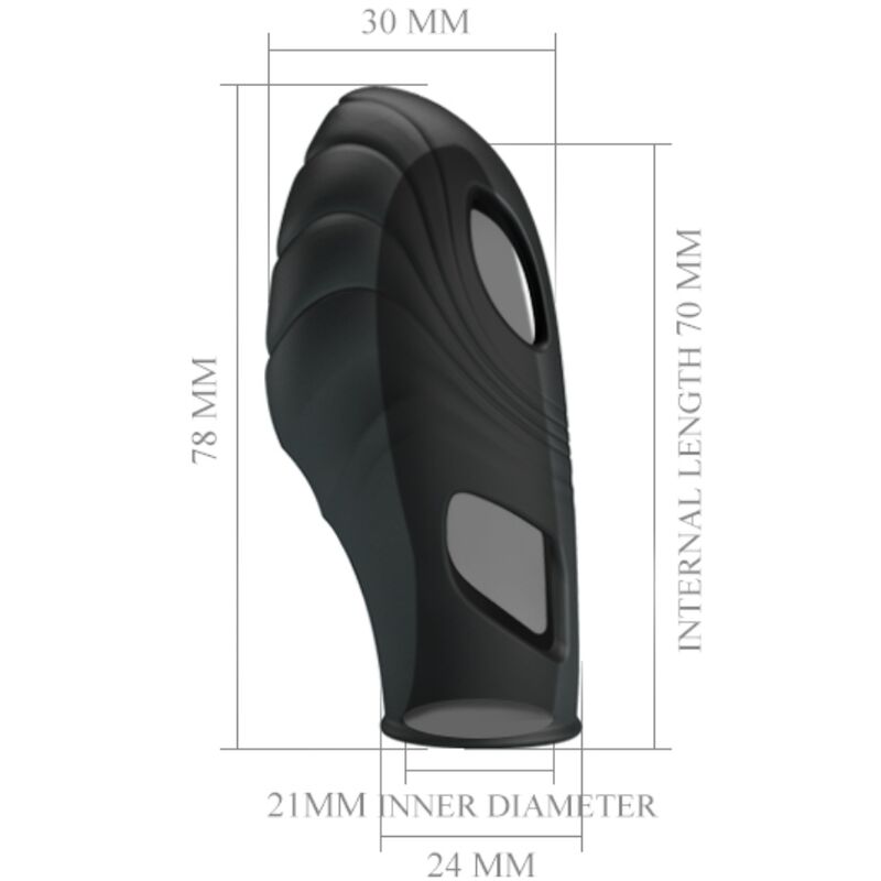 PRETTY LOVE - LICH SILICONE FINGER VIBRATOR BLACK - Kink&Play