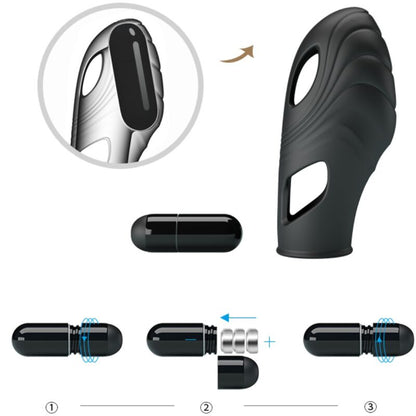 PRETTY LOVE - LICH SILICONE FINGER VIBRATOR BLACK - Kink&Play