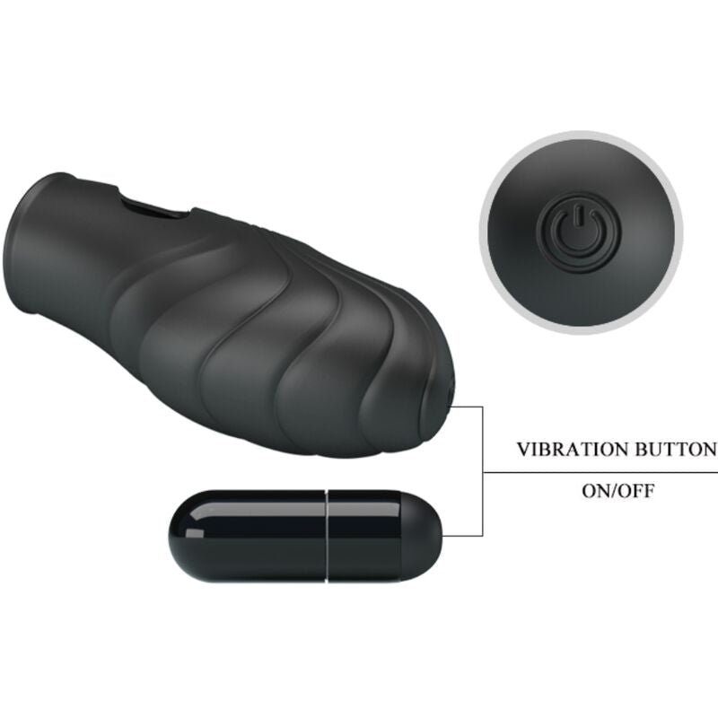 PRETTY LOVE - LICH SILICONE FINGER VIBRATOR BLACK - Kink&Play