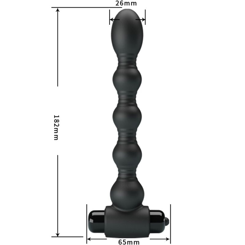 PRETTY LOVE - LYNN SILICONE ANAL PLUG 10 VIBRATIONS BLACK - Kink&Play