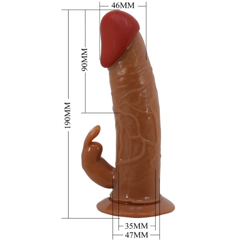 PRETTY LOVE - MARION HARNESS UNIVERSAL BRIEFS WITH VIBRATION DILDO 19 CM BROWN - Kink&Play