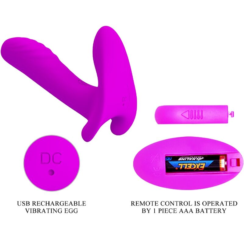 PRETTY LOVE - MASSAGER & VIBRATOR 12 VIBRATIONS REMOTE CONTROL PURPLE - Kink&Play