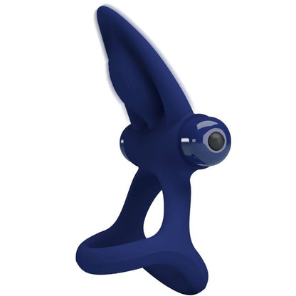 PRETTY LOVE - MAT DOUBLE RING WITH VIBRATION & STIMULATOR BLUE - Kink&Play