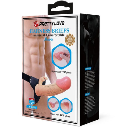 PRETTY LOVE - MAVIS HARNESS UNIVERSAL BRIEFS WITH DILDO 19 CM NATURAL - Kink&Play