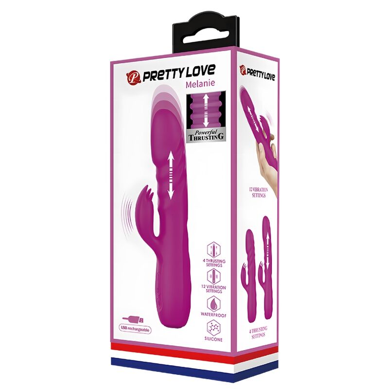 PRETTY LOVE - MELANIE PURPLE RECHARGEABLE RABBIT VIBRATOR - Kink&Play