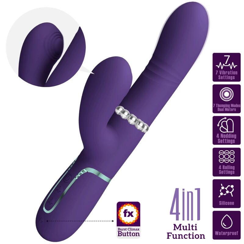 PRETTY LOVE - MULTIFUNCTION G - SPOT VIBRATOR PURPLE - Kink&Play