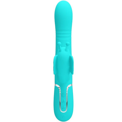 PRETTY LOVE - MULTIFUNCTION RABBIT VIBRATOR 4 IN 1 BUTTERFLY AQUA GREEN - Kink&Play