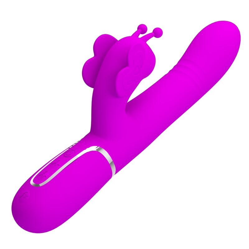 PRETTY LOVE - MULTIFUNCTION RABBIT VIBRATOR 4 IN 1 BUTTERFLY FUCHSIA - Kink&Play