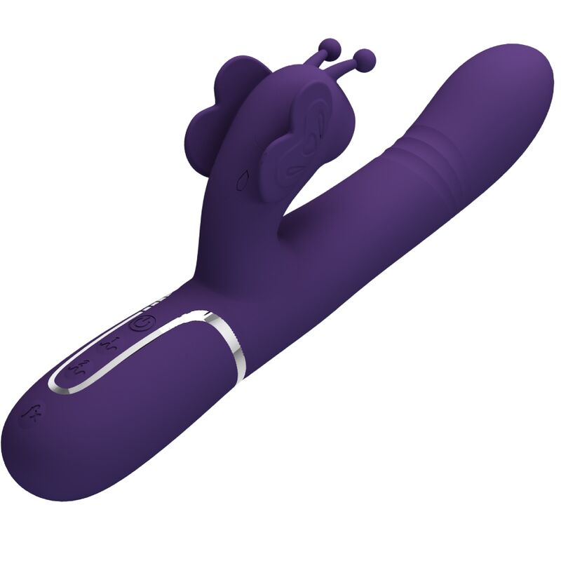 PRETTY LOVE - MULTIFUNCTION RABBIT VIBRATOR 4 IN 1 BUTTERFLY PURPLE - Kink&Play