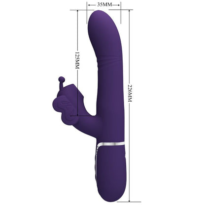PRETTY LOVE - MULTIFUNCTION RABBIT VIBRATOR 4 IN 1 BUTTERFLY PURPLE - Kink&Play